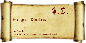 Hetyei Dorina névjegykártya